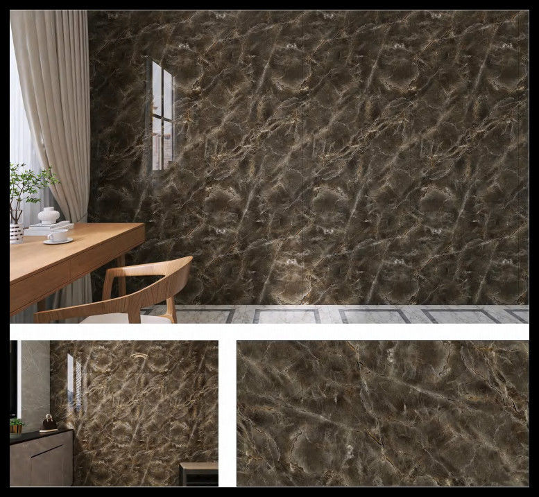 Marmo Llook Piastrelle PET Adesivo per pareti Decorazione per pareti Isolamento acustico Anticollisione