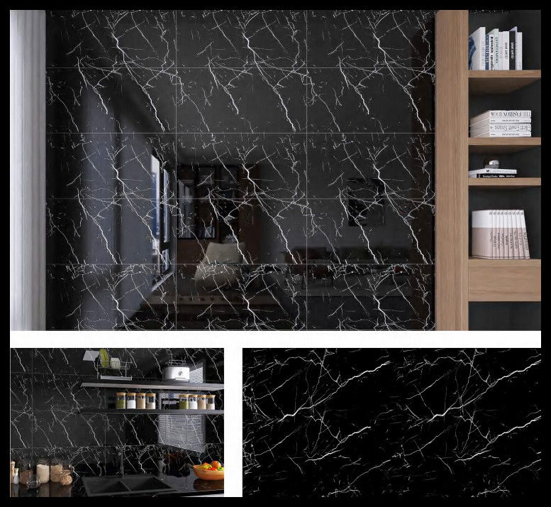 Black Marble 40CM*90CM PET Wall Sticker 200PCS Pacchetto incluso per interni